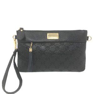 BLACK WRIST/CROSSBODY BAG